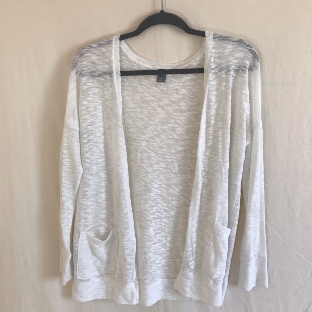 white cardigan